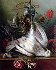 Famous Birds Paintings - A Still Life With Birds, Carnations, Lilacs, Apples And A Pomegranate